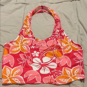 SHEIN Pink and Orange Floral Crop Top